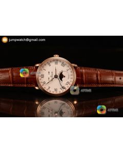 Villeret Miyota 9015 Automatic Rose Gold Case Roman and Brown Leather Strap 6106-3642-55a