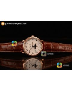 Villeret Miyota 9015 Automatic Rose Gold Case Arabic and Brown Leather Strap 6639a-3631-55b
