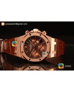 Royal Oak Chrono Rose Gold Case With Brown Dial 7750 Automatic Brown Leather 26331OR.OO.D821CR.01