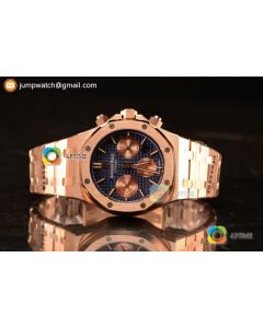 Royal Oak Chrono Full Rose Gold With Blue Dial 7750 Automatic 26331OR.OO.1220OR.01